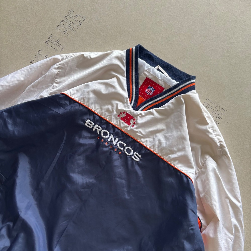 Y2K NFL Denver Broncos Windbreaker Pullover Jacket